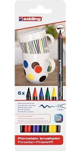 Set Marcadores Para Porcelana Edding / Pack 6 Colores