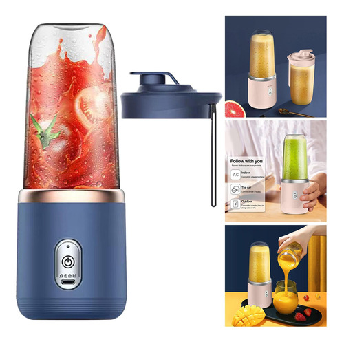2 Exprimidores Recargables Por Usb De 400 Ml Y 6 Cuchillas