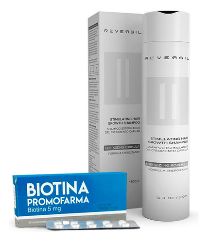 Biotina 5mg X30 + Reversil® Shampoo Estimulador Crecimiento
