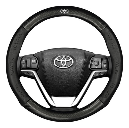 Funda De Volante Redonda De Fibra De Carbono Para Toyota