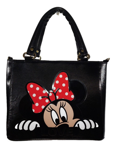 Bolsa De Mano  De Disney De Minnie Mouse  En Color Negro
