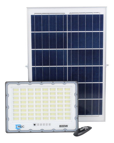 Refletor Solar Led 800w Placa Painel Bateria Prova D'água Carcaça Preto Luz Branco-frio 110v/220v
