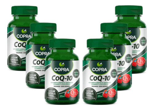 Kit 6 Copra Coenzima Q-10 60 Capsulas 750mg