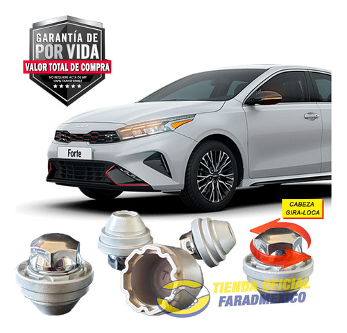 Birlos Kia Forte 2019 12 X 1.5 Mm Garantía Antirrobo