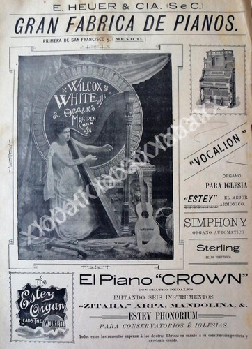 Cartel Retro Fabrica De Pianos E. Heuer & Cia. 1895. 146