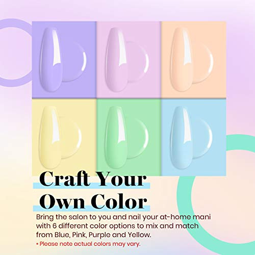 Kit Esmaltes De Gel Para Uñas 6 Pzs Candy Land Soft Pastel