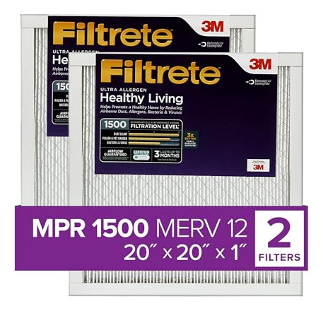Filtrete Filtro De Aire 20x20x1 Mpr 1500 Merv 12, Healthy Li