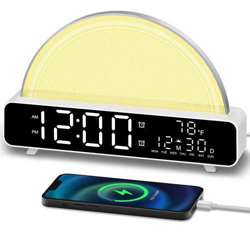 Reloj Despertador Con Simulación De Amanecer Y Luz Nocturna
