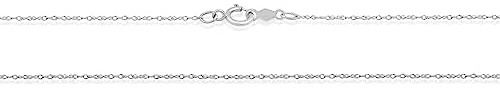 Collar De Cadena De Cuerda De Oro Blanco De 14 Quilates Con