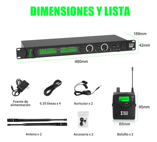 Xtuga Sistema De Monitoreo Inalambrico 2 Canal 2 Receptores