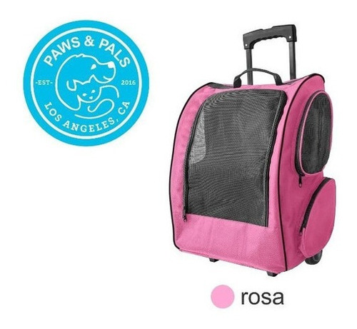 Mochila De Carrito Transportadora Paws & Pals Perro Y Gato Color Rosa