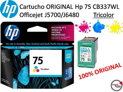 Imagen 1 de 4 de Cartucho Original Hp 75 Cb337wl Officejet J5700/j6480 Color