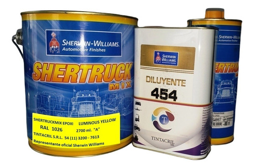 Pintura Epoxi Ral 1026 Kit X 4.5 Lts. Amarillo Fluorescente Brillante