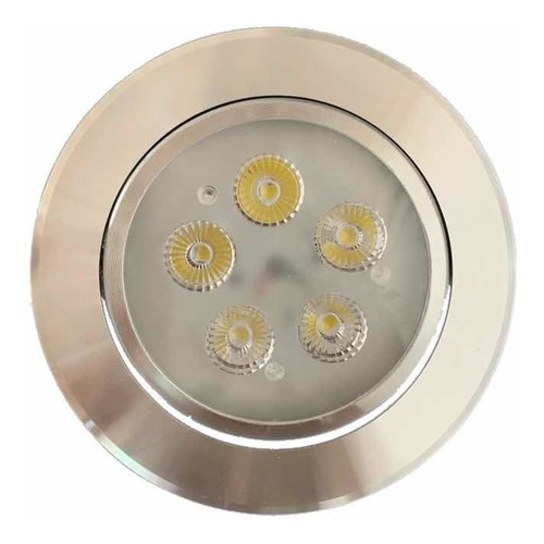Imagen 1 de 2 de Empotrado Plafon Led 5w Spot Dirigible Satinado Luz Blanca Color Plateado