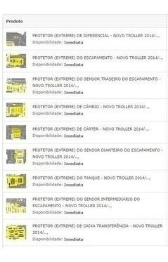 Kit Completo De Protetores Inferiores Novo Troller 2014/...