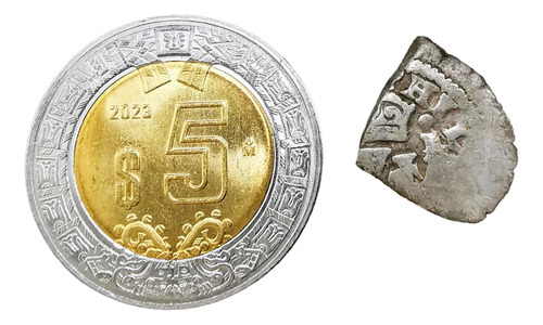 Moneda Macuquina Plata 1/2 Medio Real 1700 - 1746 Colonial