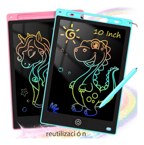 10 Pzs Pizarron Magico Lcd 8.5 Dibujo Y Escribir Para Niños Multicolor