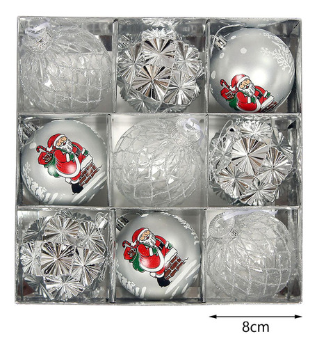 K 9 Uds. De Adornos Navideños, Colgantes De Decoración Plata