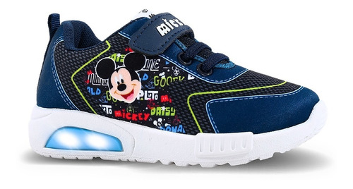 Zapatillas Footy Disney Mickey Pop Futbol Luz Led Niños