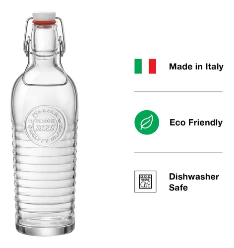 Botella De Agua Bormioli Rocco 1,1 Litros Vidrio