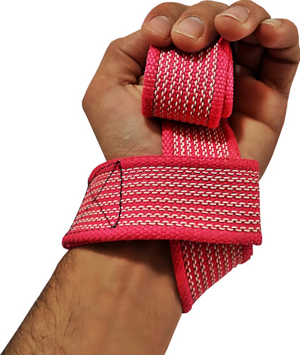 Strap Fita Com Munhequeira Gancho Garra Costas Cor Rosa