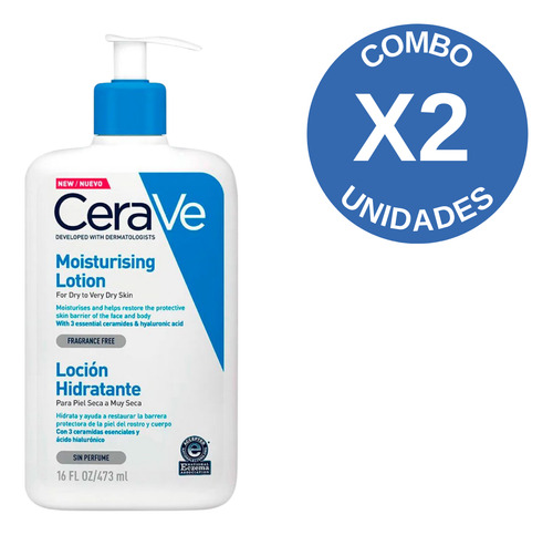 Combo X2 Cerave Loción Facial Hidratante 473ml