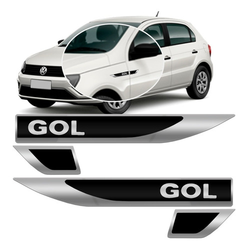 Emblema Lateral Resinado Vw Gol G3 G4 G5 G6 G7 2016 2017 G8