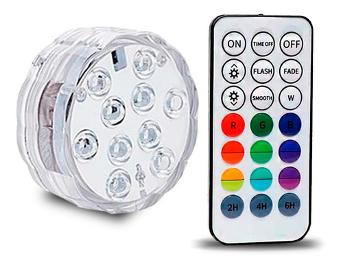 Luz Led Piscina Colorida Controle Remoto Pilha Ventosa 