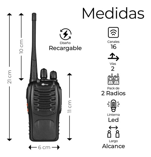 Walkie Talkies Inalámbricos De Largo Alcance 2 Unidades