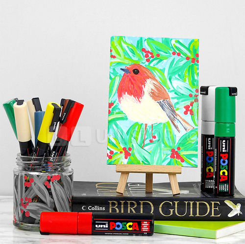 Posca Set Pc-1m X 8 Rotuladores De Colores Brillantes, Pin