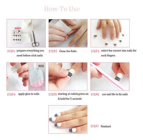 Uñas Postizas Portátiles, Largas, Ataúd, Uñas Postizas Artif