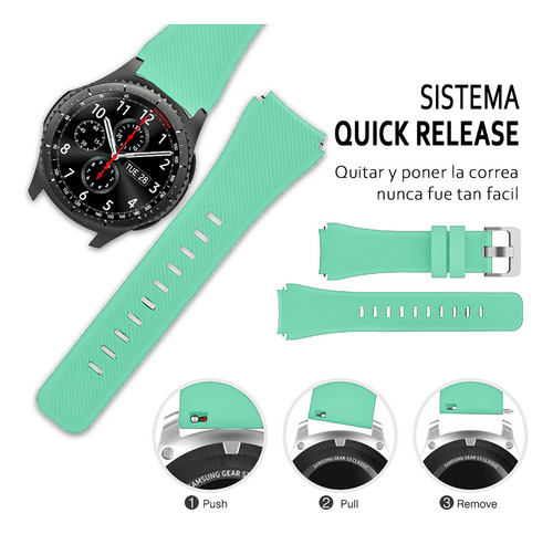Correa Deportiva Texturizada Para Smartwatch Colmi C81 Turquesa 2.2 Cm