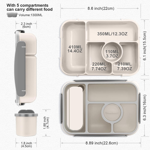 Amathley Bento Box Lonchera Para Adultos, Lonchera Para Niño