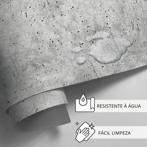 Adesivo Parede Cimento Queimado Lavável Sala Cozinha 1m