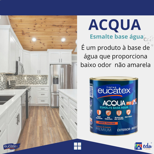Tinta Esmalte Base Água Eucatex Acqua Fosco 900ml Quartinho
