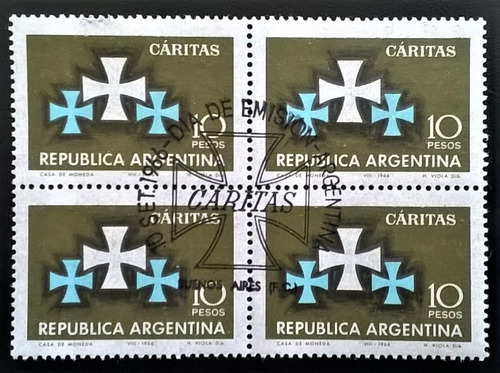 Argentina, Cuadrito Pde Gj 1385 Cáritas 1966 L14311