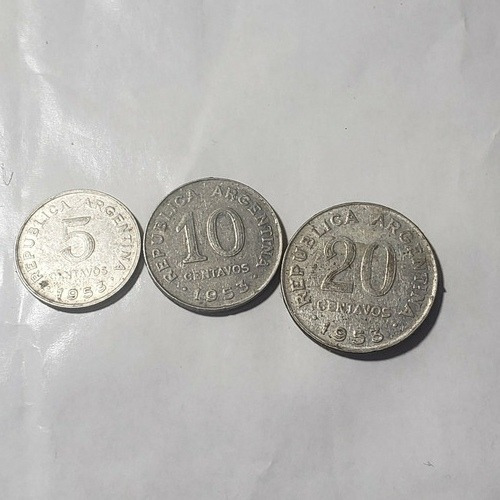 Serie Monedas 5, 10 20 Centavos 1953- Permuto - Lote Centavo