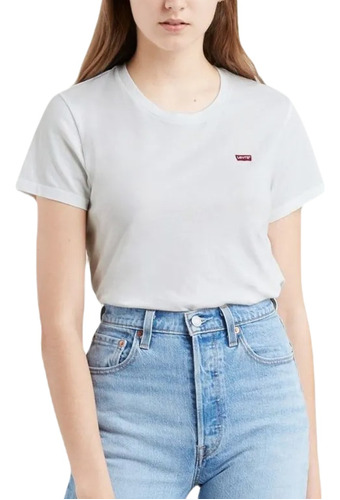 Remera Levis The Perfect Tee Mujer Logo Blanco