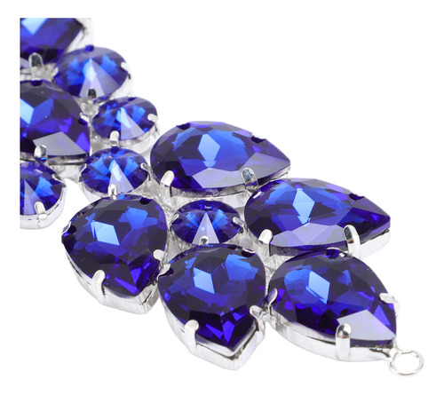 Exquisito Parche Con Diamantes De Imitación De Cristal Azul