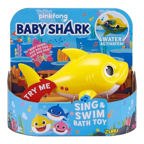 Figura Robotica Baby Shark Amarillo Acuatico Con Musica