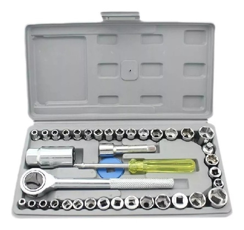 Caja Set Herramientas Juego Llave Tubo Kit 40 Piezas Estuche