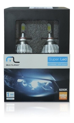 Lâmpada Super Led Multilaser - Kit Hb4 6200k Alto Brilho