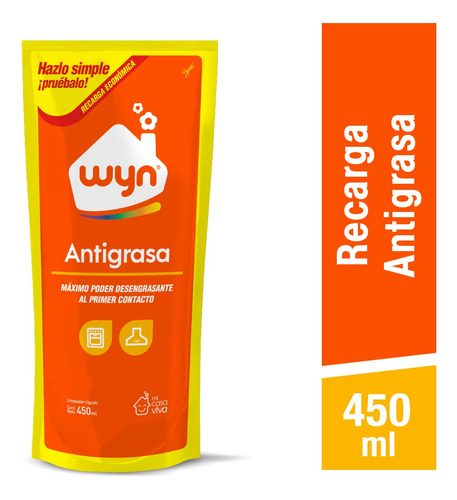 Antigrasa Wyn Doypack 450ml Recarga