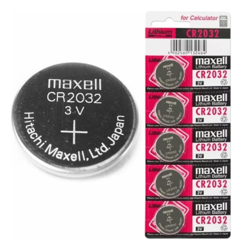 Pila Maxell Cr2032 Voltaje 3v Batería De Litio - Pack X5