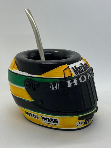 Mate Casco De Ayrton Senna / F1 / Racing / Mate Impreso 3d