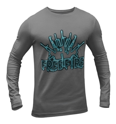 Polera Manga Larga Free Fire Battle Royale Gamer Estampado 