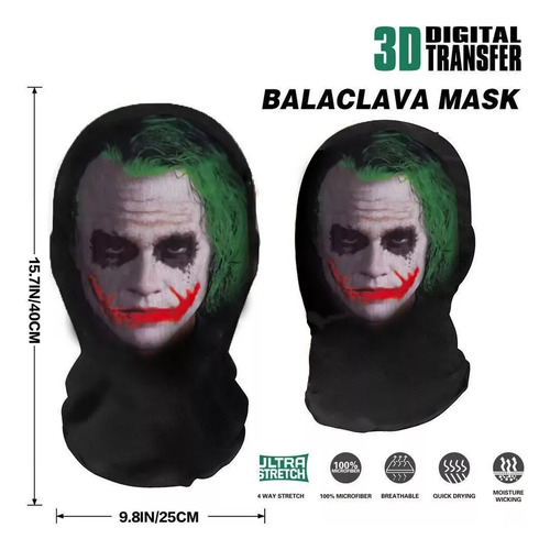 Máscara Completa 3d Realista Superhéroes Disfraz Halloween Guasón - Heath Ledger
