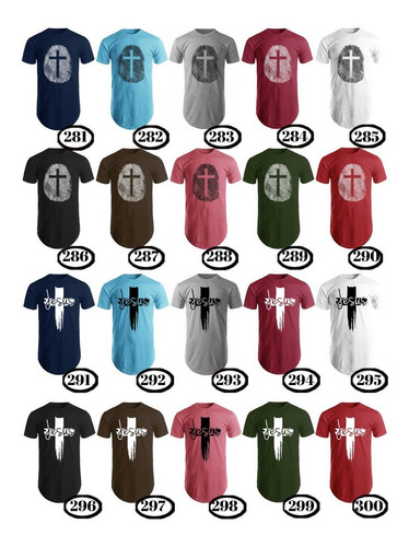 Imagem 9 de 9 de Kit C/5 Camisetas Blusas Masculinas Gola V Estampas Gospel
