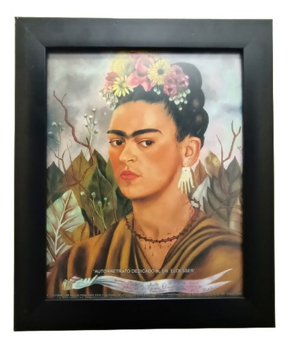 Frida Kahlo _ Autoretrato Al Dr . Eloasser Enmarcado 30 X 25