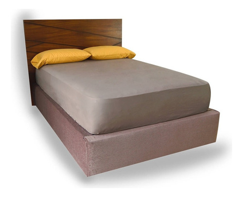 2 Sábanas De Cajón | Dues | Matrimonial | 2 Colores A Color Taupe - Mostaza Diseño de la tela Liso